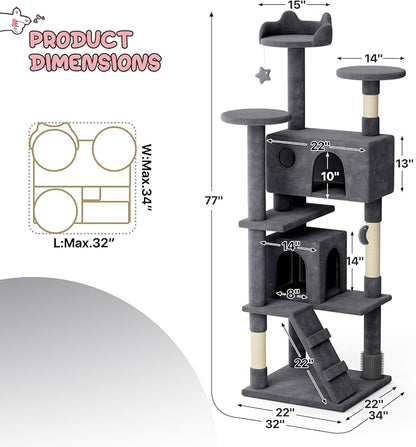 MoNiBloom 77 Inch Cat Tree Tower - Image 2