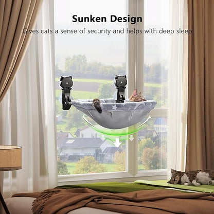 Cat Window Perch Cordless, Glow in The Dark & Stable Cat Beds- Breathable - Image 3