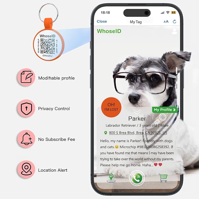 ESA Dog Tag, QR Code Dog Tag, Modifiable Free Pet Online Profile, Scannable QR - Image 3