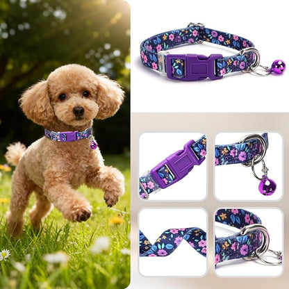 Cute Puppy Collar with Bell-Nylon Dog Collar - Image 2