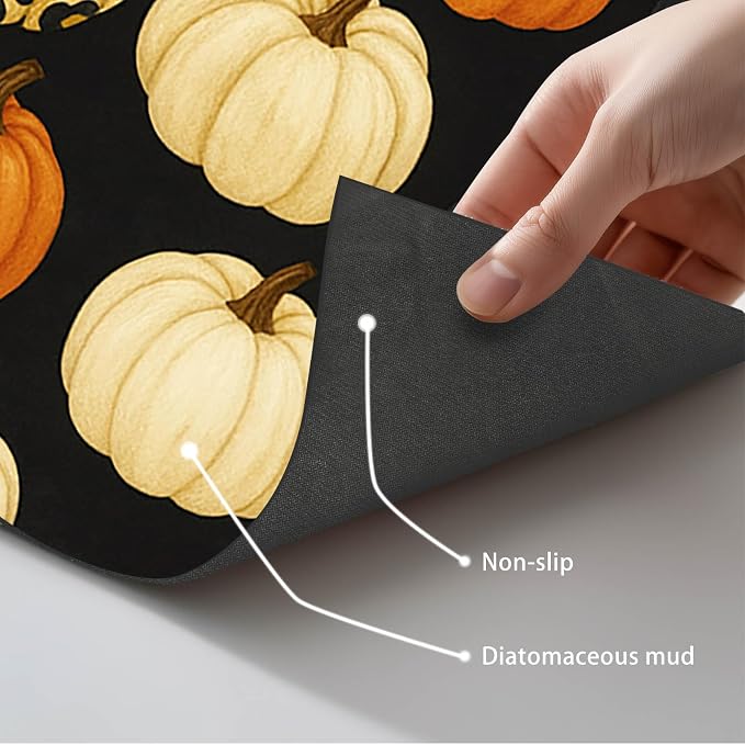 Fall Pumpkin Pet Feeding Mat Thankgiving Theme Dog and Cat Food Mat Non Slip - Image 5