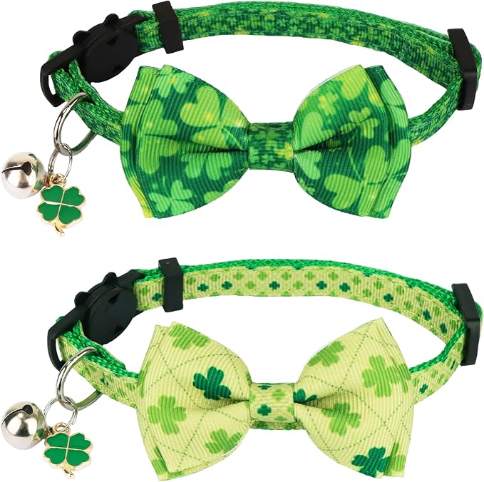 ADOGGYGO St. Patrick's Day Cat Collars by ADOGGYGO