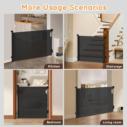 Retractable Baby Gate for Stairs, Automatic Tension, One-Hand Operation - Image 8