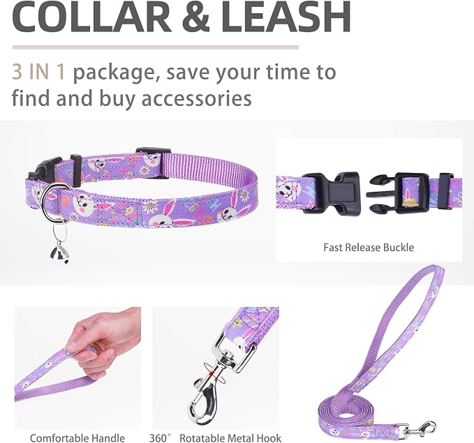 PUPTECK Adjustable Dog Harness Collar and Leash Set Step in No Pull Pet Harness - Image 4