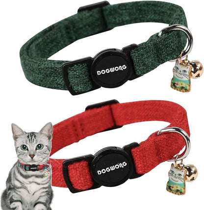 Cat Collar, 2 Pack Holiday Cat Collars Breakaway by DOGWONG