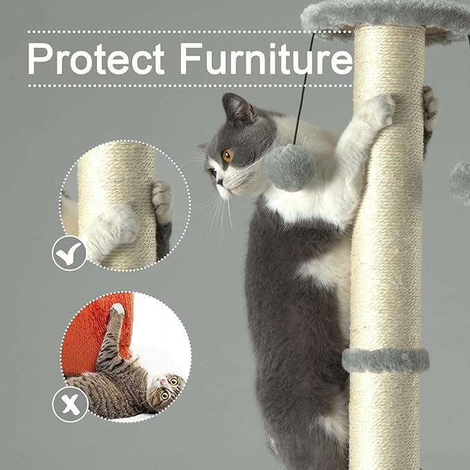 PEEKAB 32" Tall Cat Scratching Post Sisal Scratch Posts - Image 2