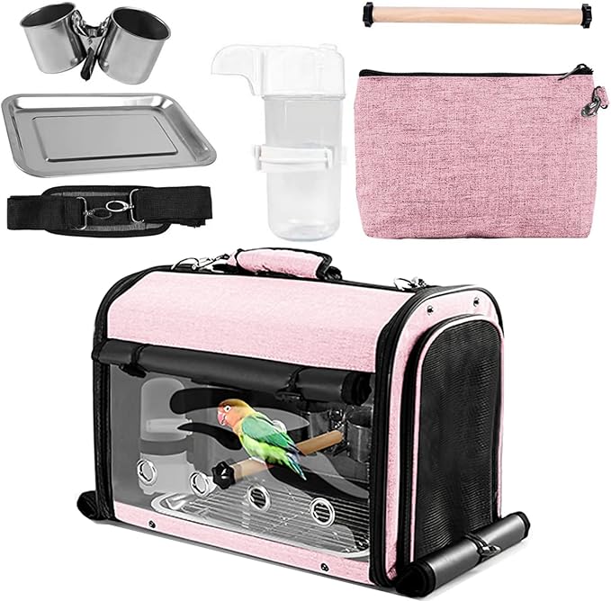 Sanmoncare Bird Carrier Bag Cockatiel Travel Cage - Image 5