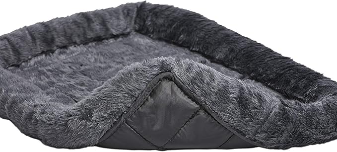 MidWest Homes for Pets QuietTime Dog Bed – Gray Faux Fur Bolster, Ultra-Soft - Image 4