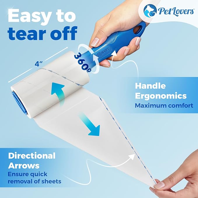 PetLovers Extra Sticky Lint Roller Mega Value Set 900 Sheets - Image 7