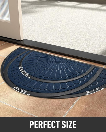 tchdio Semicircular Durable Rubber Doormat- Non Slip Front Door Mat - Image 6