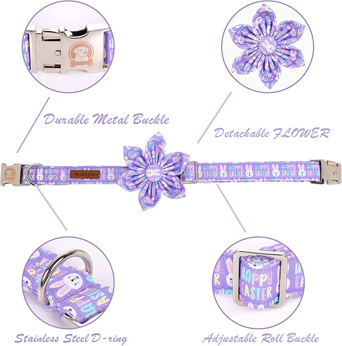 MR. CHUBBYFACE Easter Dog Collar, Adjustable Puppy Collar Bowtie - Image 3
