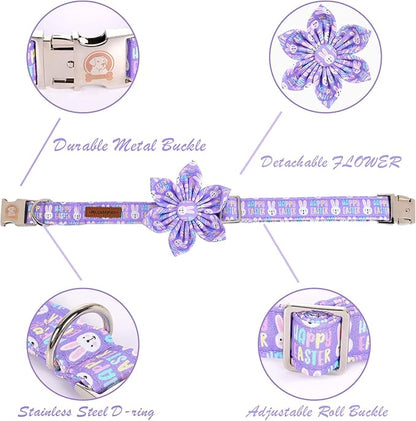 MR. CHUBBYFACE Easter Dog Collar, Adjustable Puppy Collar Bowtie - Image 3