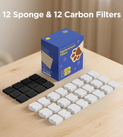 Cat Water Fountain Filters: 12Pack Replacement Pet Fountain Filter of 12 Carbon - Image 6