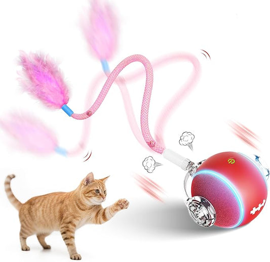 Interactive Cat Toys for Indoor Cats, 3 Modes Electric Moving Cat Ball by PANRIO