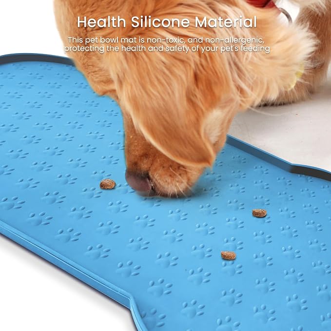 Dog Food Mat Anti-Slip Silicone Dog Bowl Mat Thicker Pet Placemat Waterproof - Image 6