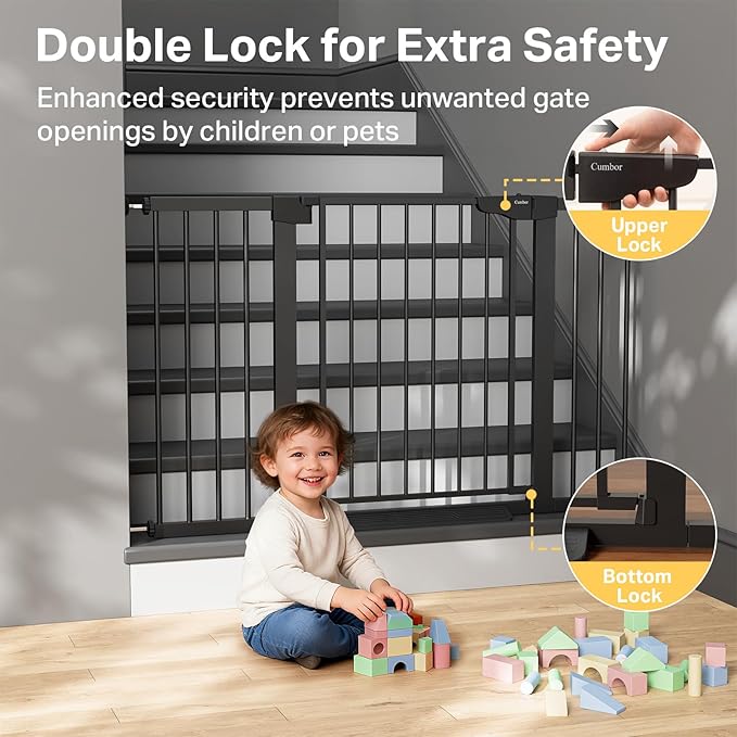 Cumbor 2 Pack 29.7"-51.5" Extra Wide Baby Gate - Image 4
