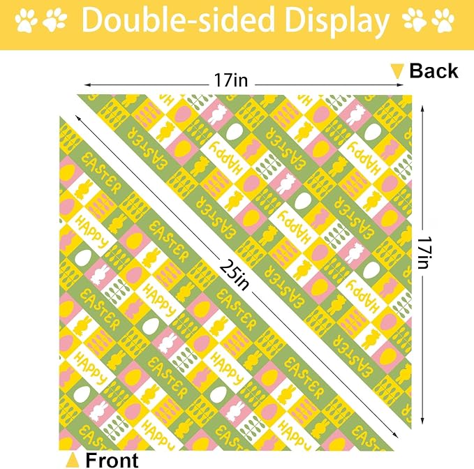 Easter Dog Bandana, 2 Pack Adjustable Holiday Party Pets Easter Egg Bandana - Image 5