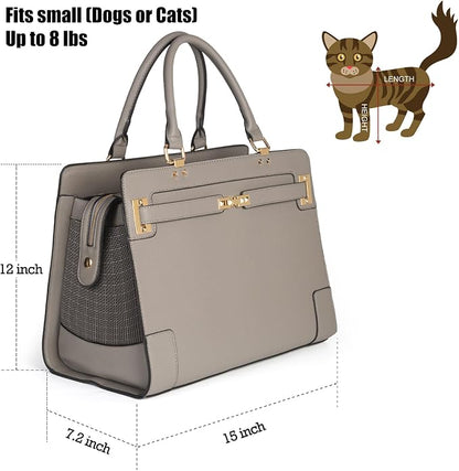 Stylish Pet Carrier Purse Leather Bag - Image 2
