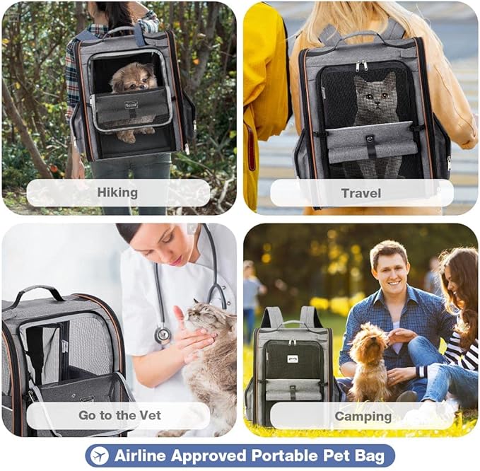 Lekebobor Extra Large Cat Backpack Carrier Expandable Pet Carrier Backpack - Image 8