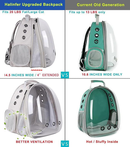 Front Expandable Cat Backpack, Fit up to 20 lbs, Space Capsule Bubble Window - Image 3