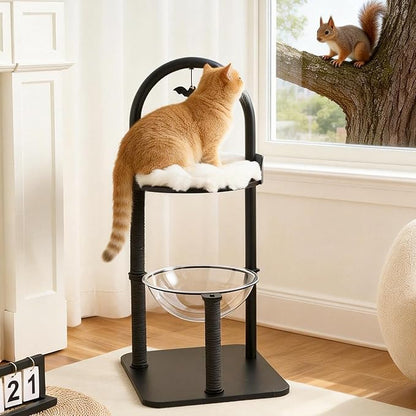Modern Cat Tree Tower for Indoor Cats up to 12lbs, Wood Cat Bed - Image 9