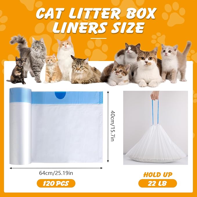 60 Pack Cat Litter Bags Compatible - Image 3