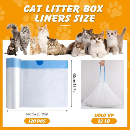 60 Pack Cat Litter Bags Compatible - Image 3