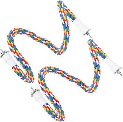 2PCS 60cm/23.6in Bird Rope Perch, 1.8cm Soft Cotton Parakeet Perches, Colorful by Unknown