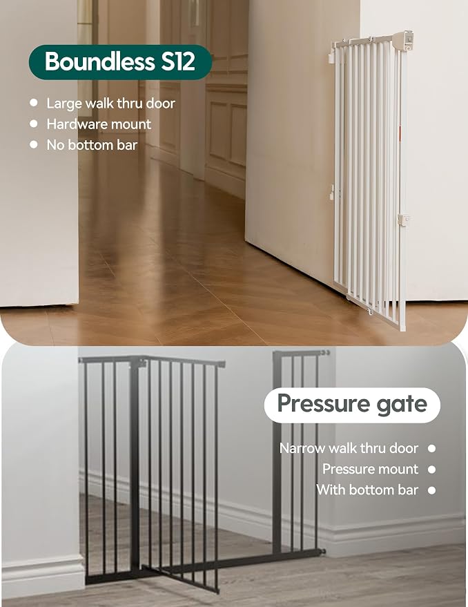 Babelio 29.7-46.5" No Bottom Bar Baby/Dog Gate - Image 3