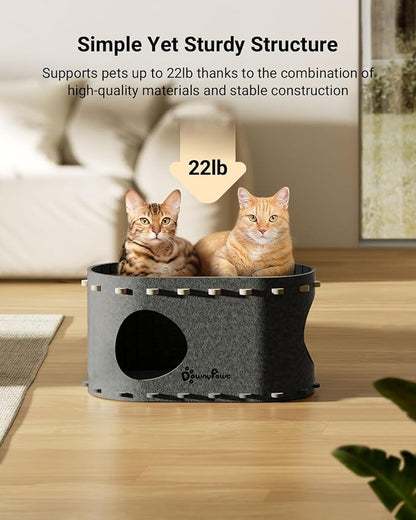 DownyPaws Cat House for Indoor Cats, Cat Bed Cave for Multiple & Large Cats Up - Image 4
