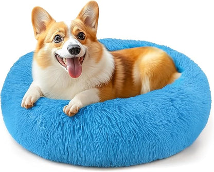 28in Large Dog Bed, Medium Size Dog and Cats, Calming Donut Bed by Hoewina