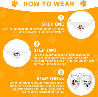 2 Packs Big Sister Brother Pregnancy Announcement Dog Bandana, Gender Reveal - Image 4