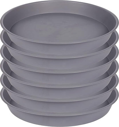 6 Pack Planter Saucer Tray Gray, 4 6 8 10 12 13 15 17 19 inch Pot Saucers by Bleuhome