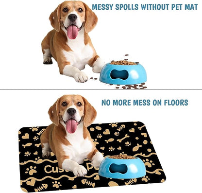 Personalized Dog Cat Mat with Name Photo Custom Placemat Feeding Mats - Image 6