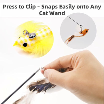 11 PCS Multi-Functional Cat Toy Replacement Heads – Realistic Handmade Bird - Image 7