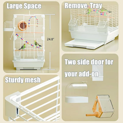 Basic Bird Cage, 24.8inch Parrot Cage, Bird Cage - Image 4