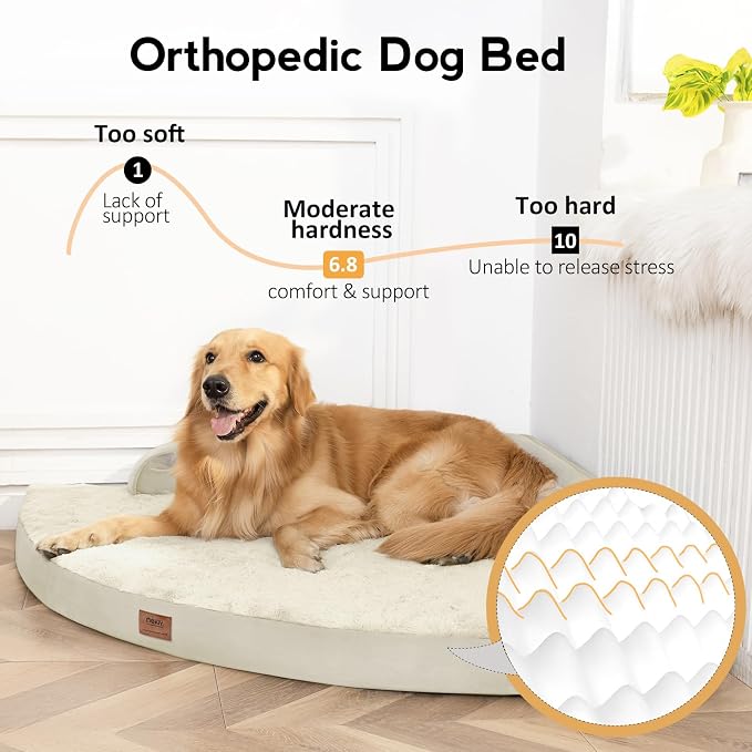 Large Orthopedic Dog Bed with Sides XXL Dog Beds with Removable Washable Cover - Image 2