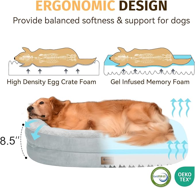 Orthopedic Washable Large Dog Bed: Cooling Dog Bed - Image 3
