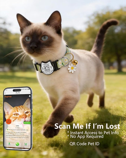 QR Code Cat Collar with Breakaway Safety Buckle, Adjustable Cotton Kitten - Image 7