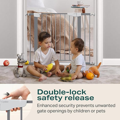 Cumbor 29.7"-40.6" Baby Gate for Stairs, Mom's Choice Awards Winner-Dog Gates - Image 3