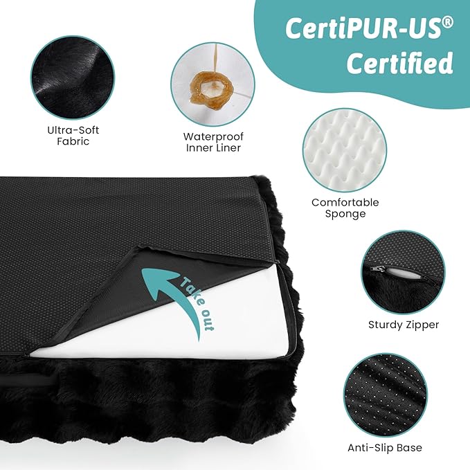 Faux Rabbit Fur Orthopedic Dog Bed, Dog Bed - Image 5