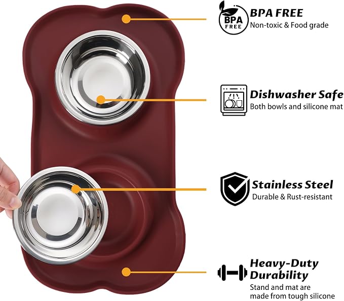 Hubulk Pet Dog Bowls 2 Stainless Steel Dog Bowl - Image 2