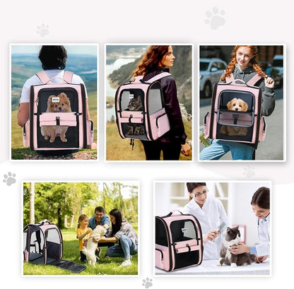 Lekebobor Large Cat Backpack Carrier Expandable Foldable Pet Carrier Backpack - Image 7