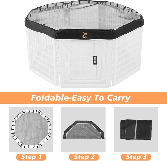 PJYuCien Dog Playpen Mesh Top Cover, Fits 24 Inch 8 Panels Regular Octagon - Image 7