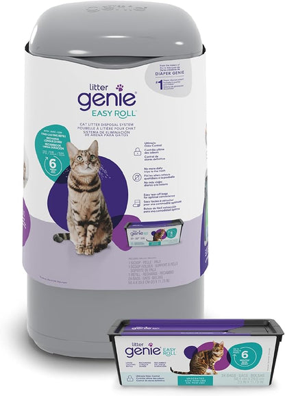 Litter Genie Easy Roll Cat Litter Disposal Pail | Odour Control, Refill Bags & by LitterGenie