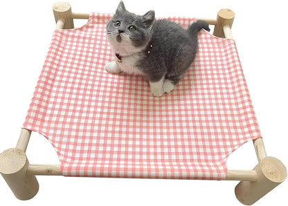 Pozico Elevated Cat & Dog Bed – Wooden Frame Pet Hammock by Pozico
