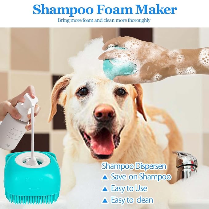 Dog Grooming Brush, Lilpep Pet Shampoo Bath Brush Soothing Massage Rubber Comb - Image 2