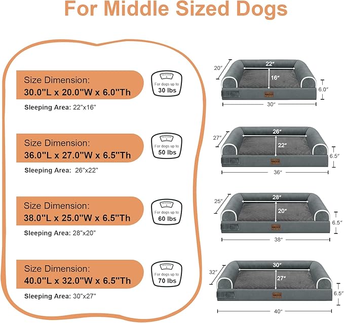 Large Dog Bed Orthopedic Washable: Beds Bolster XL Bed Large Big Dogs Egg Crate - Image 6