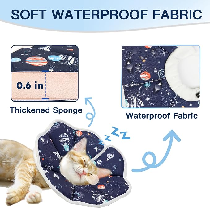 Cat Cone Collar Soft, Waterproof Cat Recovery Collar After Surgery, Adjustable - Image 6