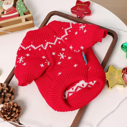Christmas Dog Outfit Red Puppy Sweater - Image 5